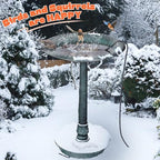 2 Pack Upgrade Bird Bath Heater for Outdoors in Winter, Pond Deicer 60 Watts Birdbath Deicer Water Heater Thermostatically Controlled with Auto Shut off Function for Patio Lawn (Army Green,Black) - Image 5