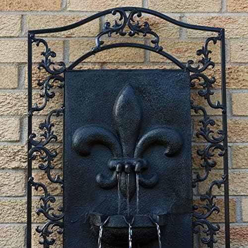 Sunnydaze French Lily 33-Inch Electric Outdoor Wall Water Fountain - Lead - Image 5