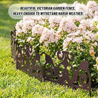 4 Pcs Iron Sheet Decorative Garden Edging, Vintage, Dark Brown - Image 5