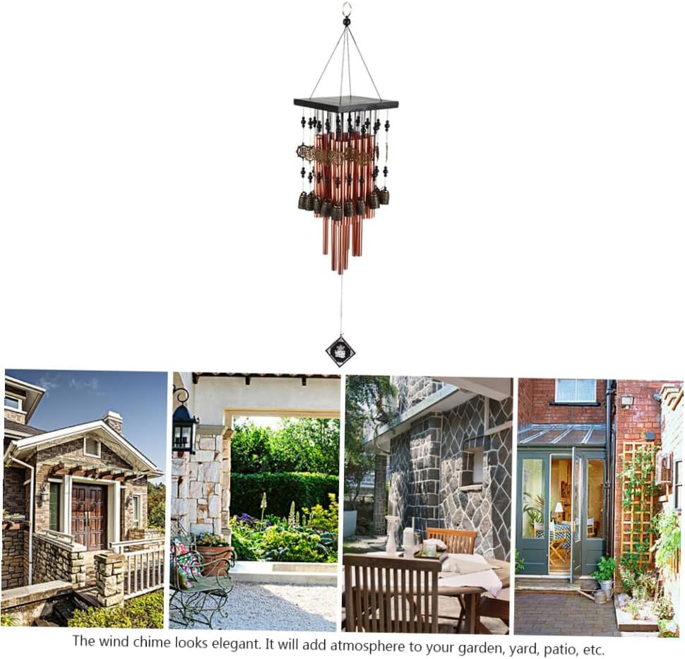 SUPVOX 1Pc Retro Home Decoration Solid and Multi Tube Wind Chime Antique Hanging Adornment for Outdoor and Indoor Use - Image 3