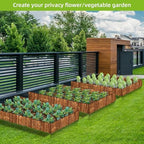 LINSHRY Wood Garden Fence, 11.8in H x 13.2ft L Flower Bed Edging Borders - Image 4