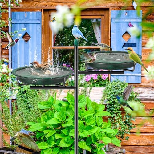 Metal Bird Bath for Outside, Vintage Freestanding Birdbaths Feeder Bowl, Stable & Easy to Clean Birdfeeder for Outdoors Garden Yard Lawn Decor (Retro Green) - Image 6