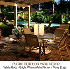 Pack of 2 Large White LED Candles Outdoor 4x10 - Unscented IP65 Waterproof Battery Powered Flameless LED Pillar Candles with Remote and Timer - Battery Operated Flameless Candles Flickering - Image 4