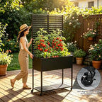 Metal Raise Garden Bed with Trellis,70" Elevated Trellis Planter Outdoor - Image 6