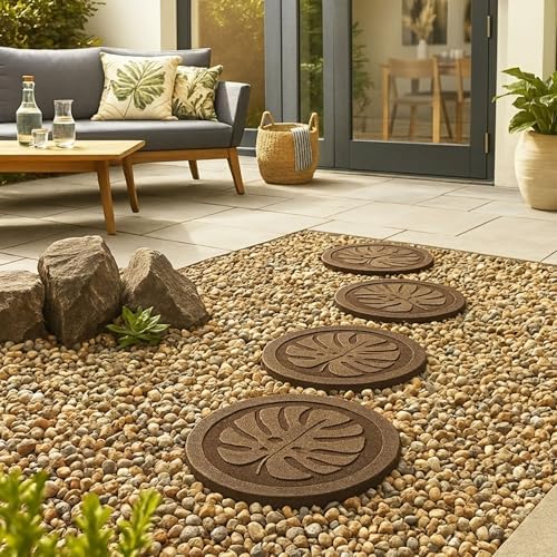 Tierra Verde 4 Pack 18" x 18" Tropical Leaf Decorative Stepping Stones - Image 5