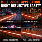 Reflective Plastic Mesh Fence, Night Visible Barrier with Zip Ties, Orange - Image 5