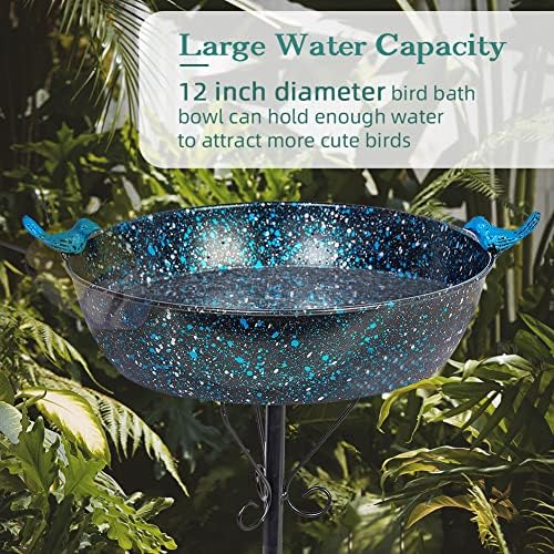 3" Deep Metal Bird Bath for Outside,Garden Freestanding Birdfeeder - Image 3