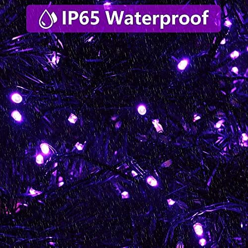 YIQU 2 Pack 144 FT 400 LED Solar Halloween Lights String Outdoor Purple - Image 6