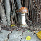 Mushroom Decor Outdoor Garden Statue - Garden Gnome's Favorite Garden Decoration Patio Decor (11.8", Brown) - Image 5