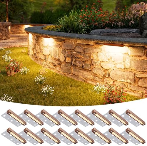 VOLISUN 7 Inch Retaining Wall Lights, 2700K Hardscape Lighting, 16 Pack by VOLISUN