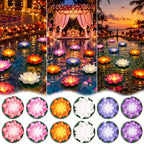 Liliful 24 Pcs Diwali Floating Lotus Lights, 5.91 Inch, 6 Colors by Liliful