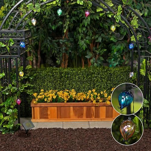 Alpine Corporation 117" Long Outdoor Air Balloons Solar String Lights, Rechargeable Multicolor LED Lights Decor, - Image 2