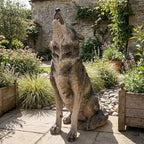 Large Howling Wolf Resin Statue - 17.9" L x 29.7" H Realistic Alpha Wolf Sculpture, Weatherproof Outdoor Garden Decor for Patio, Lawn & Yard, Wildlife Art Gift for Nature Lovers - Image 6