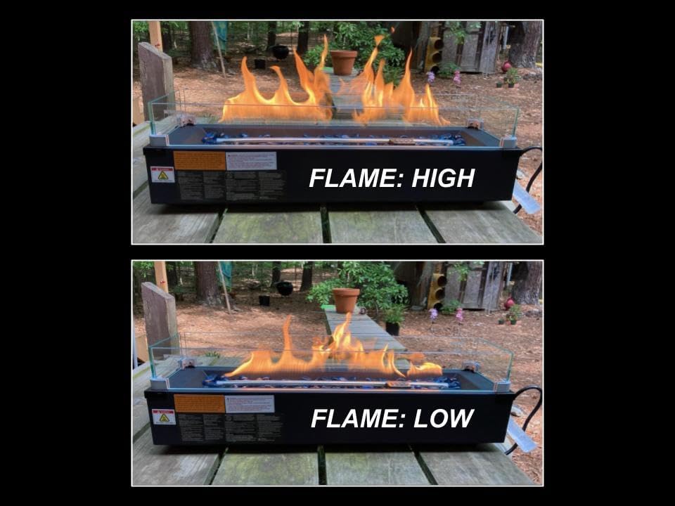 Ciays 28 Inch Table Top Propane Fire Pit, 50,000 BTU Tabletop Firepit with Glass Wind Guard & Glass Beads, Portable Outdoor Portable Fireplace for Patio and Camping - Image 2