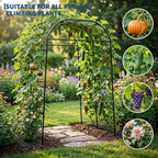 Garvee Metal Garden Arch Trellis, 7.2Ft Black for Raised Beds - Image 7