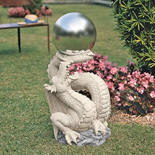 Design Toscano Sir Sagremor's Dragon Sculpture with Glass Gazing Orb - Image 5