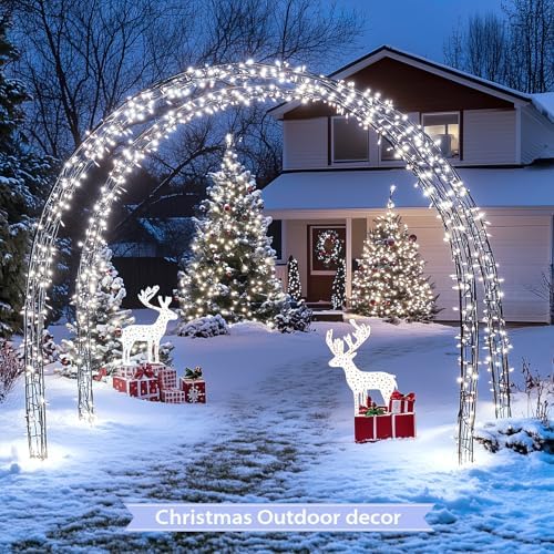 JMEXSUSS 600 LED Solar Christmas Lights, 206.7ft Solar String Lights, White - Image 2