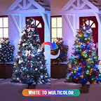 JMEXSUSS 2 Pack Solar String Lights Outdoor Waterproof, Total 400 LED 151FT Solar Christmas Lights Outdoor, 8 Modes Christmas Light for Outside Patio Yard Tree Decorations, White to Multicolor - Image 2