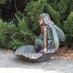 Zaer Ltd. Large Magnesium Fairy Statues for Outdoor Use (Fairy Sitting on Flower Bowl Gardenia) - Image 4