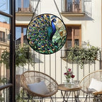 Peacock Stained Glass Window Hanging Suncatcher Gifts for Women 9.8" - Image 2