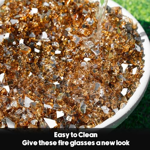 Skyflame 1/4-Inch High Luster Reflective Fire Glass for Fire Pit Fireplace - Image 4