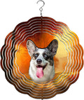 Traci's Fun Creations Wind Spinner, Corgi Dog Theme, Multicolor, Aluminum, Double-Sided Design, 10 Inch (Tri Portrait) by Unknown