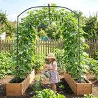 DoCred Garden Arch Trellis, 87''H x 75''L Metal Trellis for Climbing Plants - Image 2