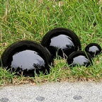 6Pcs Hemisphere Gazing Ball, Stainless Steel Mirror Polished Hollow Half Balls, Seamless Gazing Hemisphere Hollow Floating Reflective Hemisphere for Home Pond Outdoor Wall Decor (Black) - Image 4