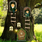 7 Pcs Fairy Garden Accessories Tree Hugger Gnome Statue Tree Faces by Czlotyh