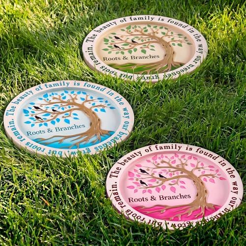 Cinnvoice 3 Pack Tree of Life Stepping Stones Outdoor for Garden, 10 Inches by QinYee