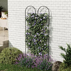 Garvee 55"x11" Garden Trellis Panel 2 Pack, Metal Climbing Plant Support with Black Finish, Decorative Narrow Trellis Fence for Roses, Vines, Flowers, Outdoor Garden & Patio Decor - Image 5