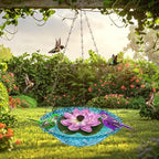 Hanging Solar Bird Bath Fountain, Hanging Bird Bath with Solar Fountain Pump, Bird Bath Fountain, Solar Powered Metal Bird Bath Bowl for Outdoor Garden Backyard Patio - Image 3