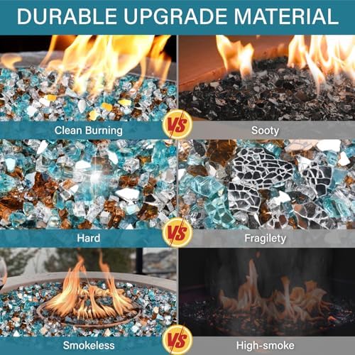 NUPICK 10 Pound Fire Glass, 1/4 Inch Reflective Fire Pit Glass - Image 3