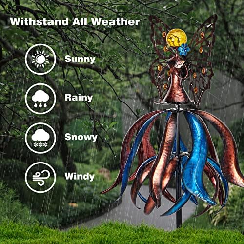 Kircust Extra-Large Tulip Solar Wind Spinner for Outdoor - Image 4