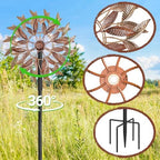 63.8" H×13.5" W Metal Garden Wind Spinners Pinwheels Outdoor - Image 3