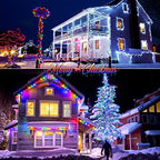 JMEXSUSS 2 Pack Solar String Lights Outdoor Waterproof, Total 400 LED 151FT Solar Christmas Lights Outdoor, 8 Modes Christmas Light for Outside Patio Yard Tree Decorations, White to Multicolor - Image 3