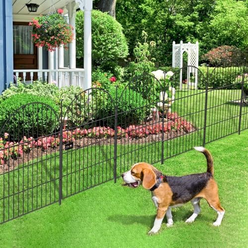 ADAVIN Tall Garden Fence with Gate, 32in 4 Panels Fencing for Yard 8.8 Ft - Image 6