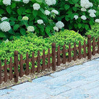 Yaheetech 355in Wooden Picket Fence Panels for Garden Beds,Dark Brown - Image 2