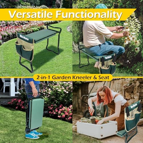 MaxWorks Folding Garden Kneeler Seat Stool and Tool Pouch - (50921) - Image 7