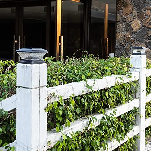 HUYIENO Solar Post Cap Lights Outdoor LED Lighting Deck Fence Cap Light 9 Light Modes Bright White/7 Color Fixed Modes/7 Color Cycling Mode Suitable for 4x4 5x5 Wooden Posts Black 6pk - Image 5