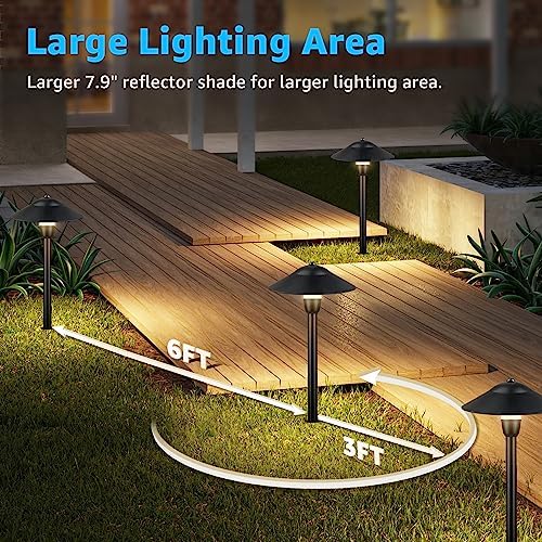 SUNVIE LED Low Voltage Landscape Lighting 12V Landscape Lighting Kit with Connectors, Low Voltage Pathway Lights with Spotlights Aluminum Pathway Lights Wired Waterproof for Patio Yard Garden, 12 Pack - Image 4