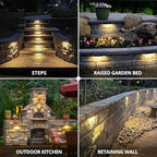 GKOLED 4-Pack Replaceable 6.8" LED Hardscape Lights, Low Voltage Retaining Wall Light, Paver Wall Hardscape Lighting, Outdoor Landscape Step Lights, 12VAC/DC 1.5W 2700K, Die-cast Aluminum Housing - Image 6