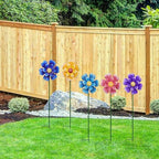 Metal Flower Wind Spinner Lawn Stakes Yard Art, Garden Iron Handicrafts - Image 2