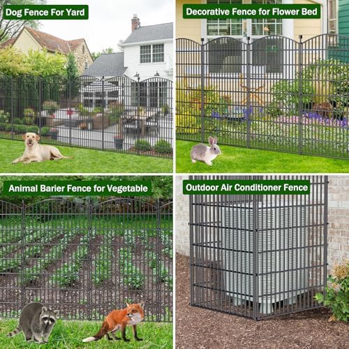 No Dig Decorative Garden Fence 10 Panels, 48 in (H) x 22.6 ft (L), Dog Fence Outdoor for Yard, Rustproof Metal Animal Barrier Ground Stakes Fencing for Garden, Patio, Flower Bed - Image 6