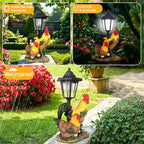 Solar Rooster Decor Outdoor, Garden Rooster Statue with Lantern - Image 2