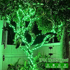 YEGUO 4 Pack Halloween Solar Fairy Lights, Each 33ft 100 LED Green Christmas Lights Outdoor Waterproof, 8 Modes Sliver Wire Solar String Lights - Image 5