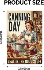 Woman Canning Berry Preserves Tin Sign 8x12Inch - Image 3