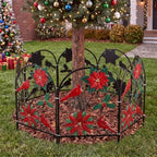 Yaocom 12 Pack Christmas Cardinal Fence, 16.5"H x 11.8"W Metal Garden Decor - Image 4