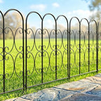 ARIFARO 5 Pack Metal Decorative Garden Fence, 32" H x 22" W, No‑Dig Panels by ARIFARO