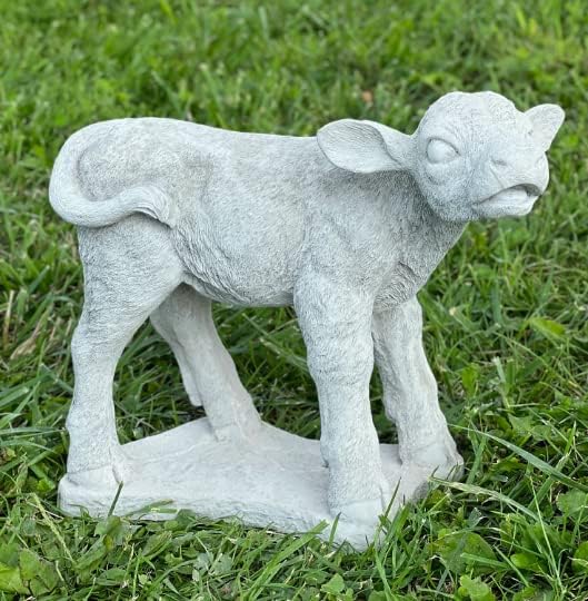Standing Calf Concrete Statue Farm Animal Decoration Baby Cow Figurine Outdoor Real Size Calf Figure Garden Decor - Image 3